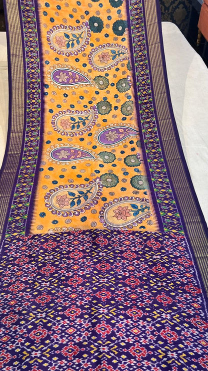 Pen Kalamkari Patola Weaving Ikkath saree