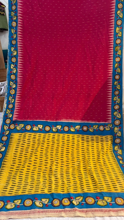 Handloom ikkat Cotton saree