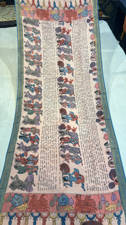 Pen kalamkari Bangalore silk duppata