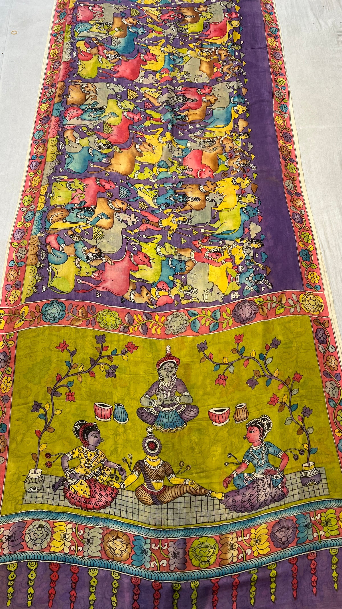 Bangalore silk borderless saree