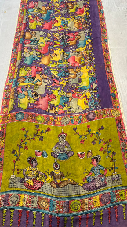 Bangalore silk borderless saree