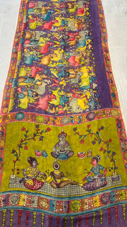 Bangalore silk borderless saree
