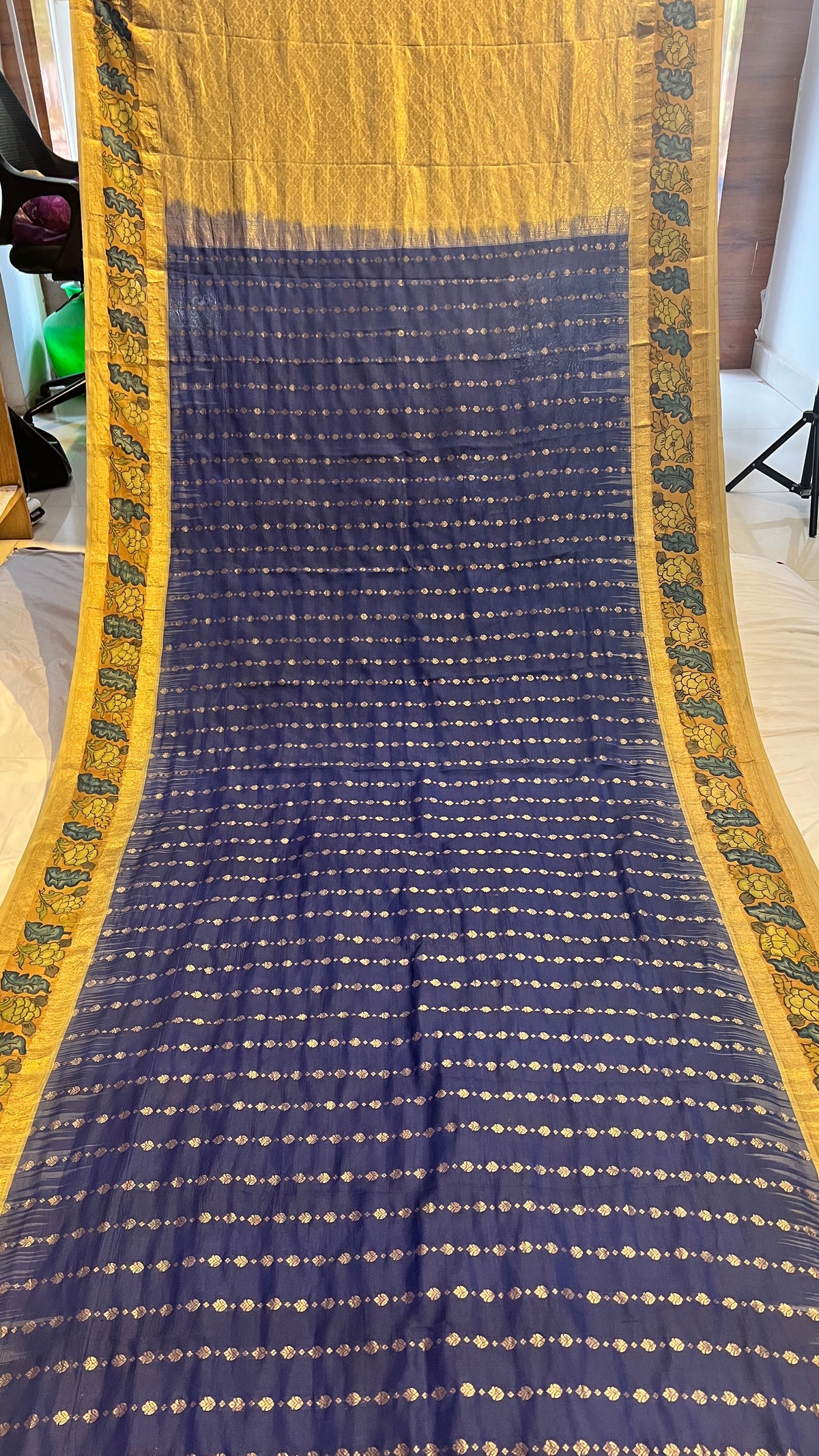 ✨ Pen Kalamkari Soft Silk Kanchi Pattu Saree ✨