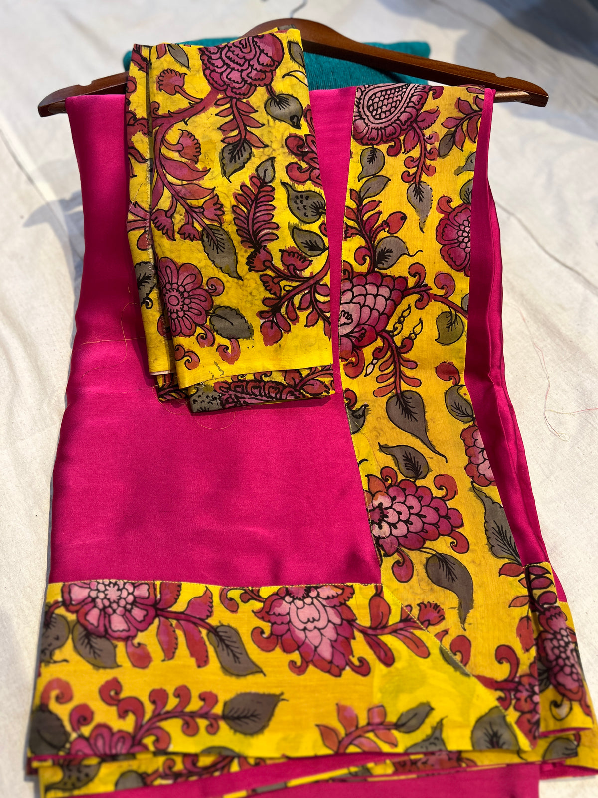 Satin Georgette saree ~ Kalamkari