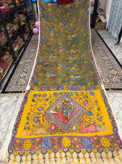 Bangalore silk borderless saree