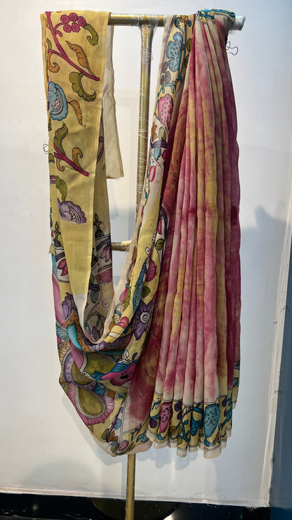 Kalamkari Shibori saree