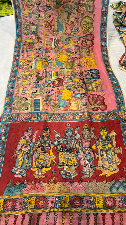 Bangalore silk borderless saree
