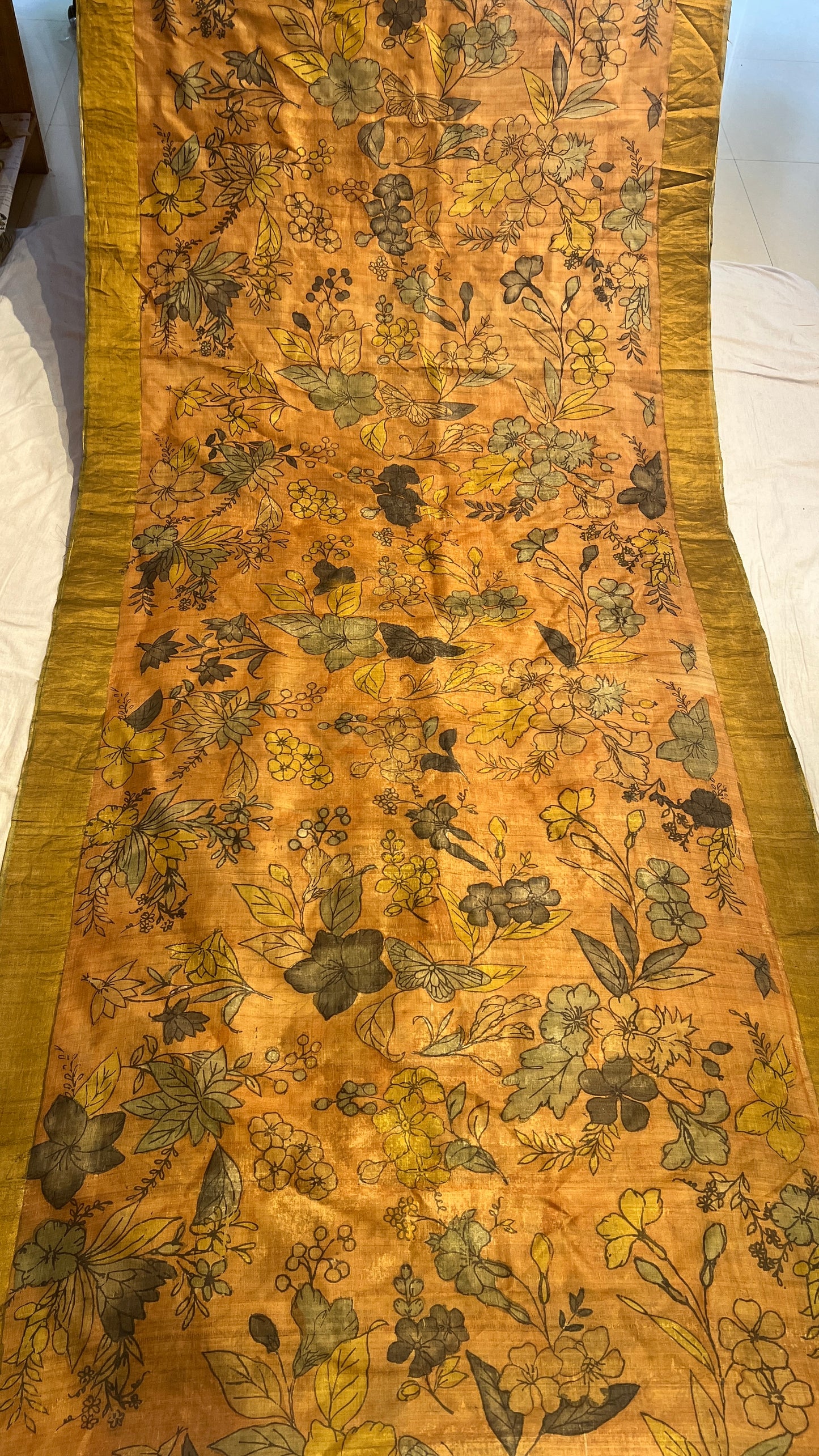 Pen Kalamkari Desi Tussar sarees