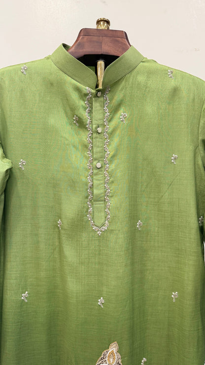 Pen Kalamkari Appliqué Work – Dual Shade Kurta Set