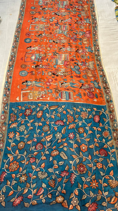 Bangalore silk borderless saree
