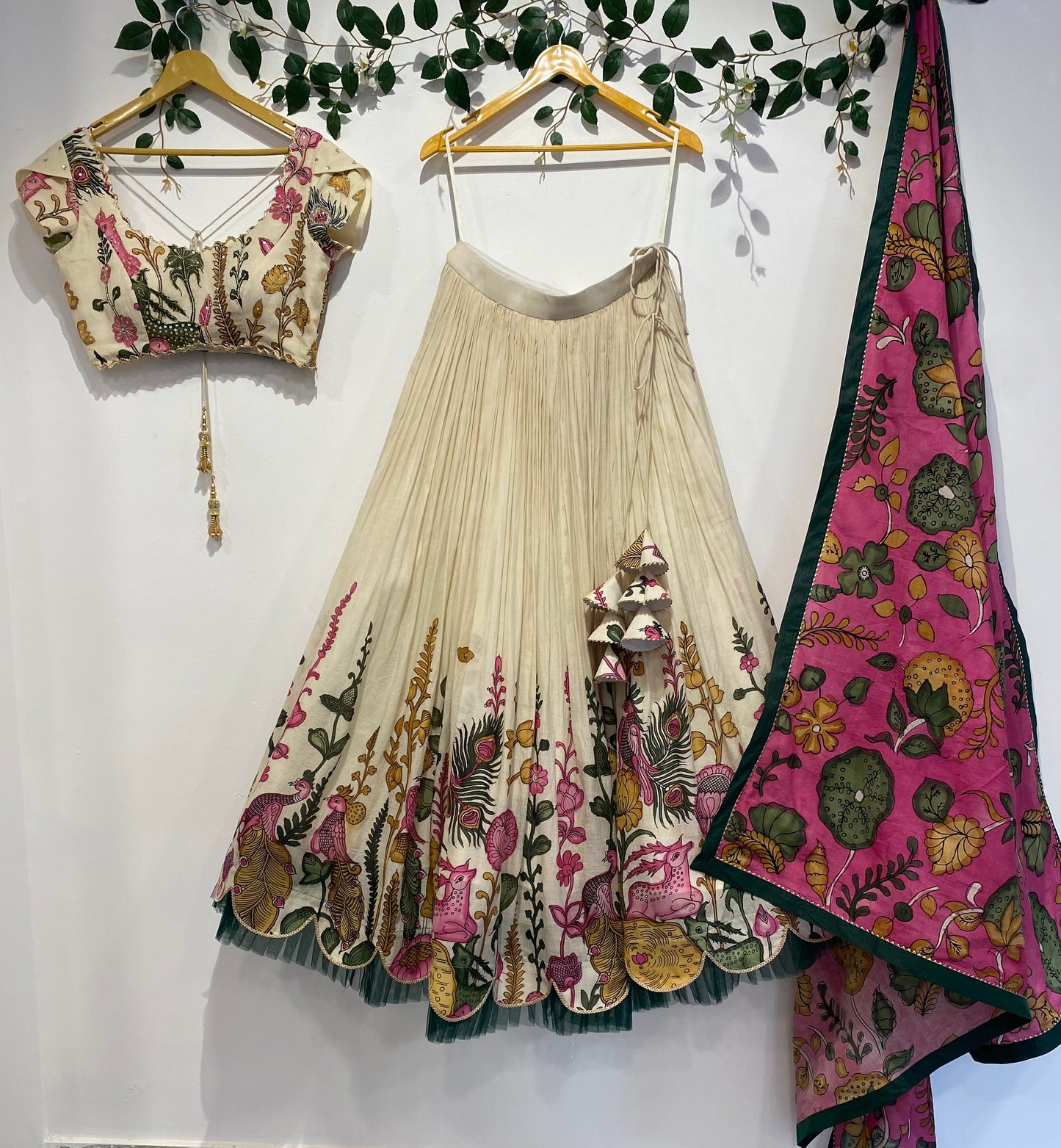 Half White Floral Concept Lehenga