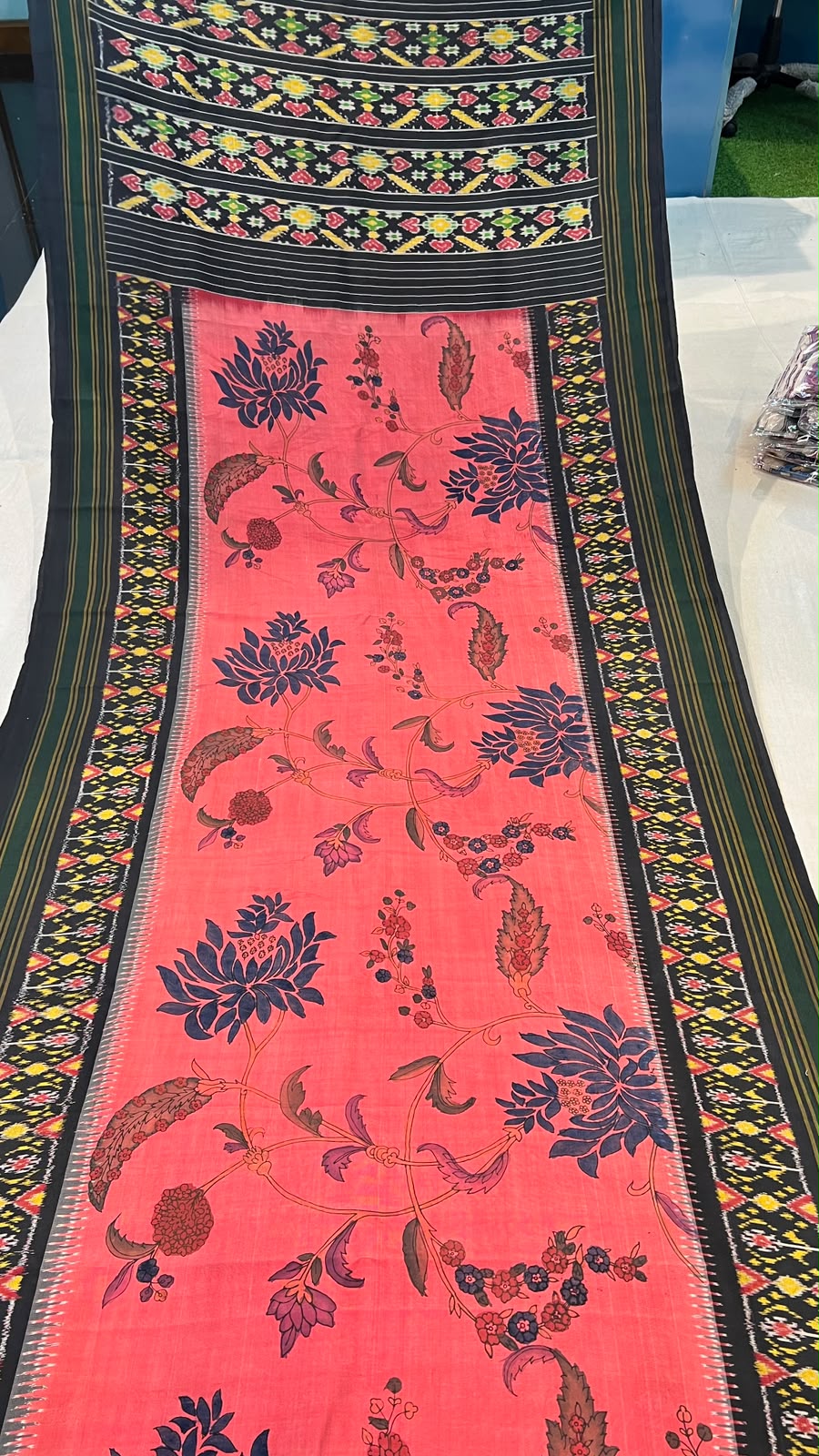 Pen Kalamkari Patola Weaving Ikkath Saree