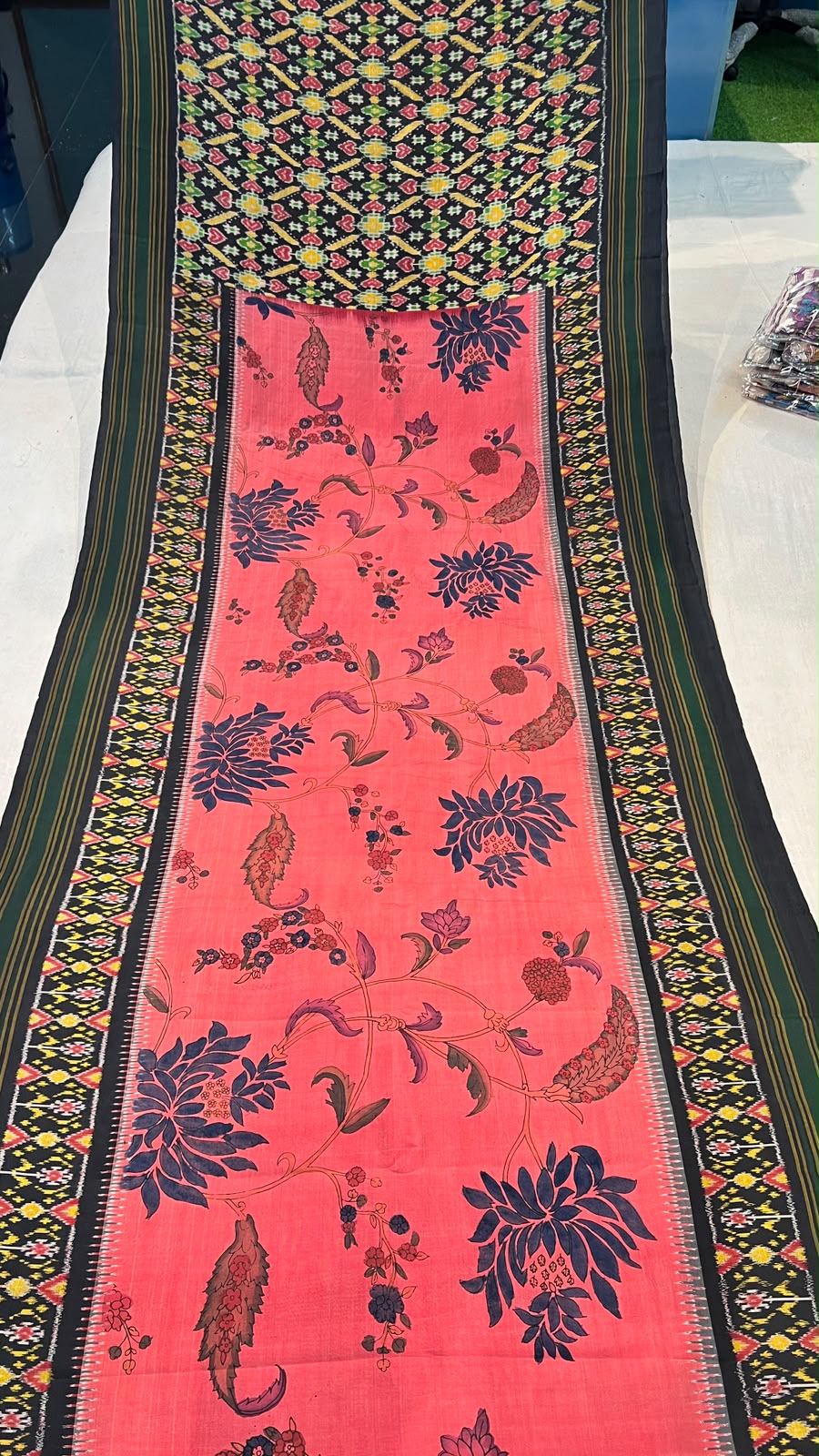 Pen Kalamkari Patola Weaving Ikkath Saree