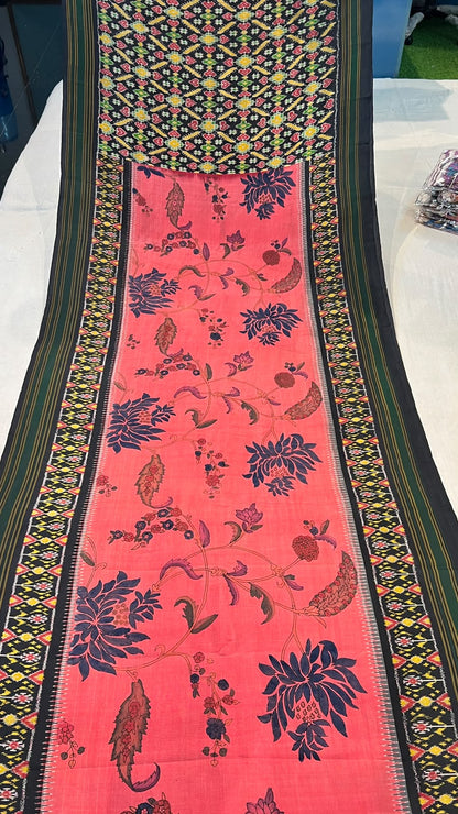 Pen Kalamkari Patola Weaving Ikkath Saree