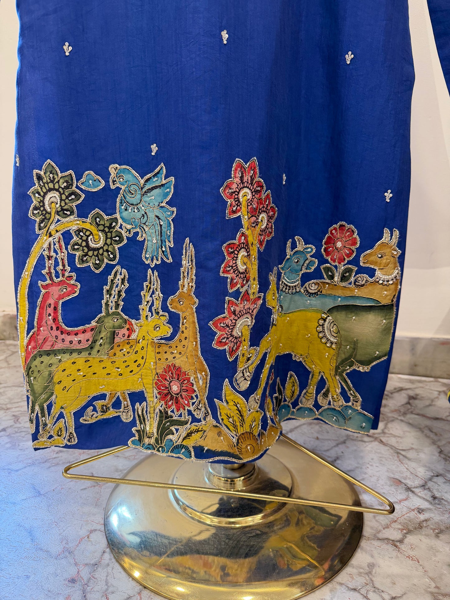 Pen kalamkari Mens Applique Kurta