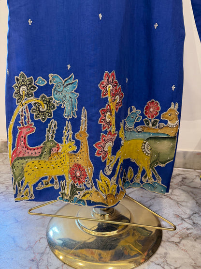 Pen kalamkari Mens Applique Kurta