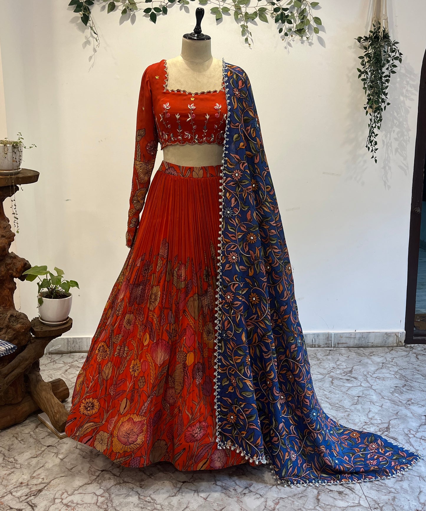 Organza Floral Pattern Lehenga