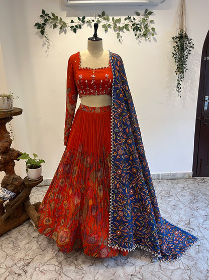 Organza Floral Pattern Lehenga