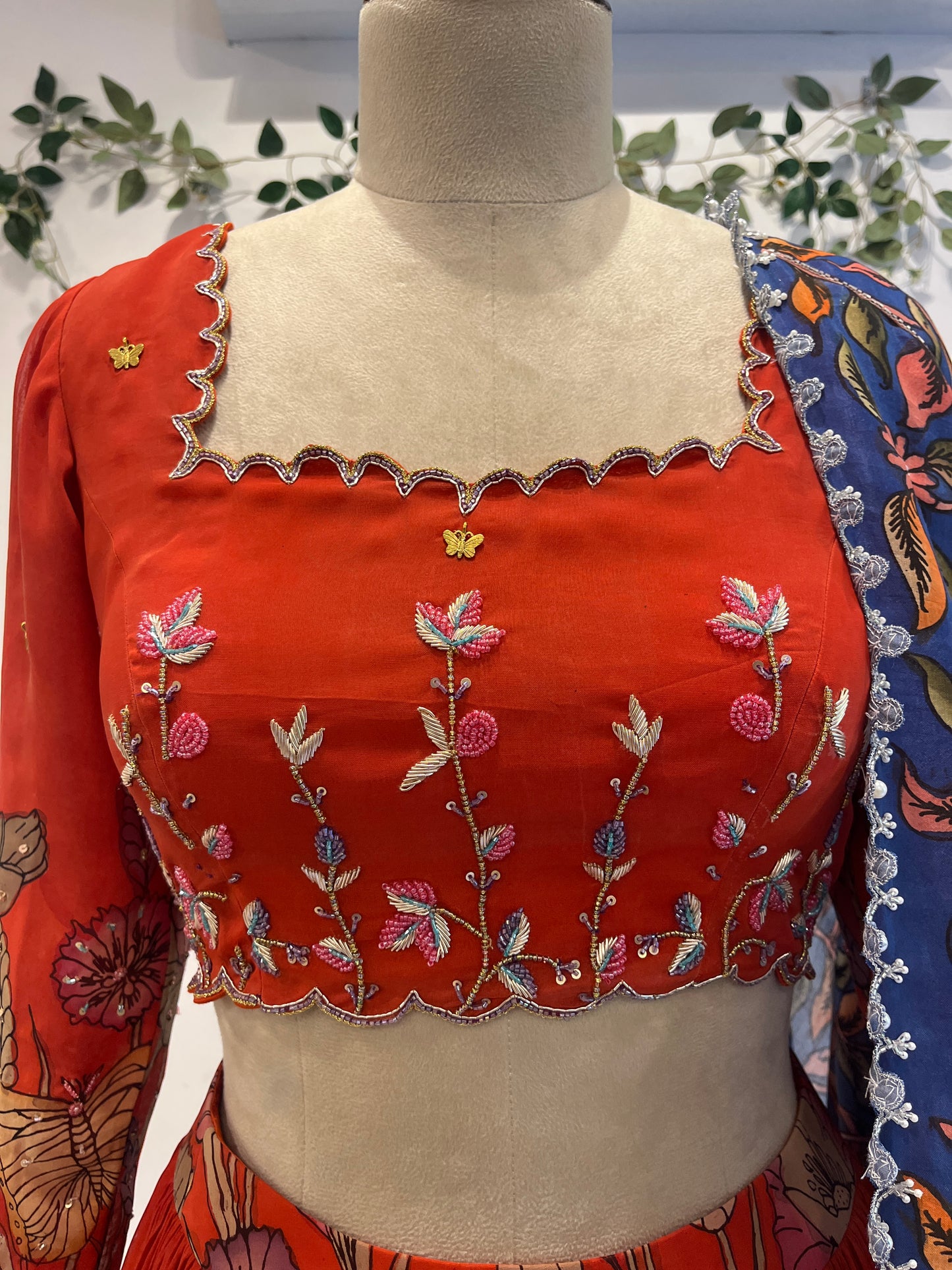 Organza Floral Pattern Lehenga