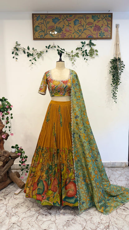Radhakrishna concept Tissue Lehenga