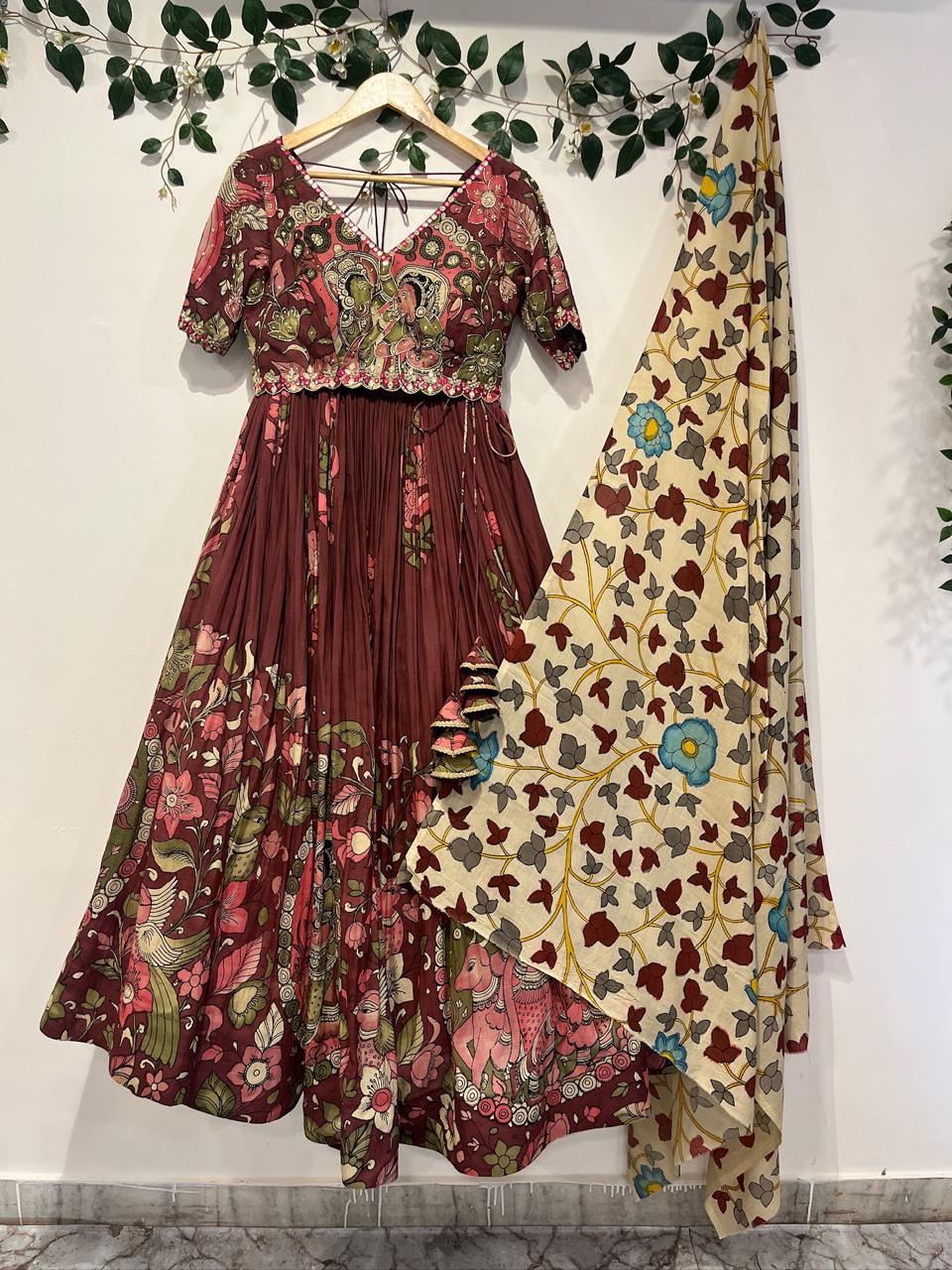 Maroon Radhakrishna Lehenga