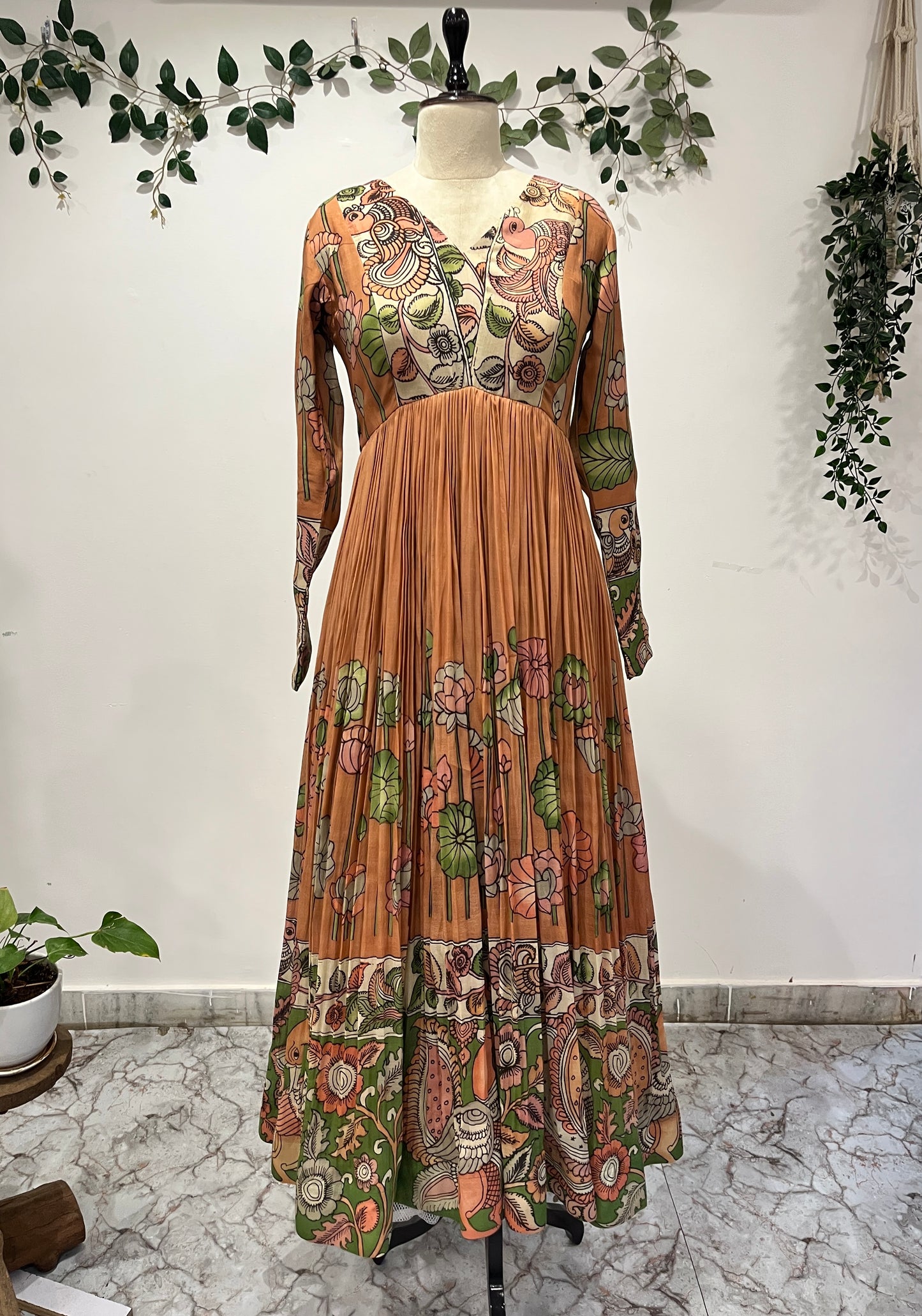Peacock Border Long Frock