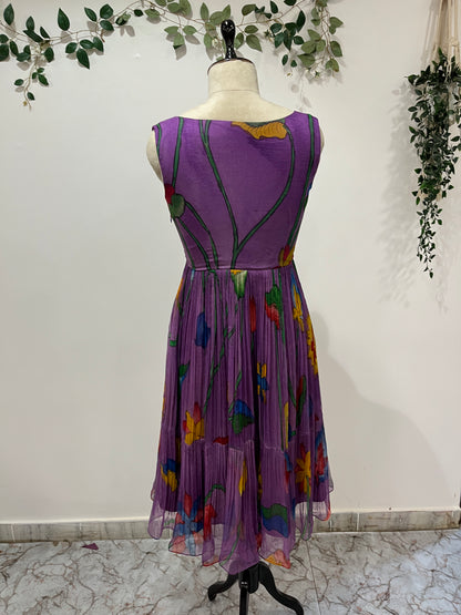 Purple Chiffon Frock Long Frock