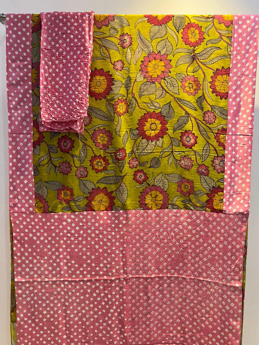 Bandhini x Kalamkari Fusion