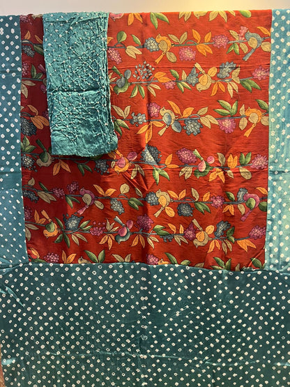 Bandhini x Kalamkari Fusion
