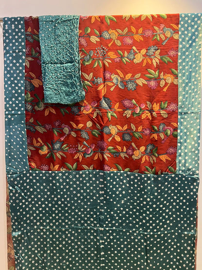 Bandhini x Kalamkari Fusion