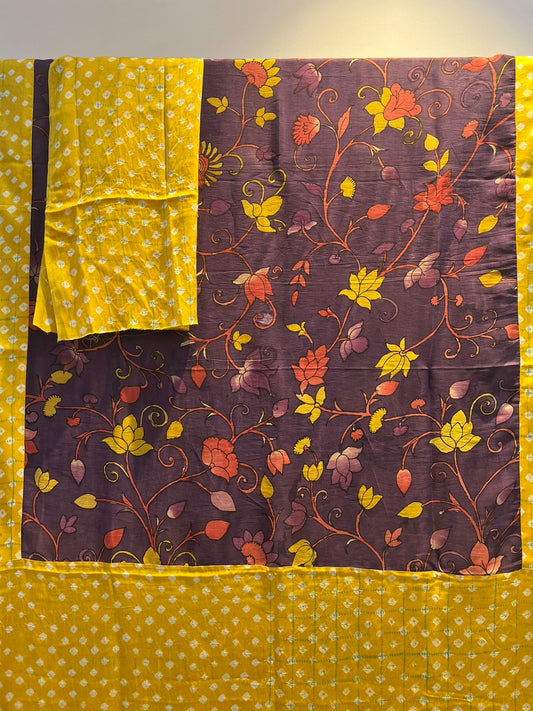 Bandhini x Kalamkari Fusion