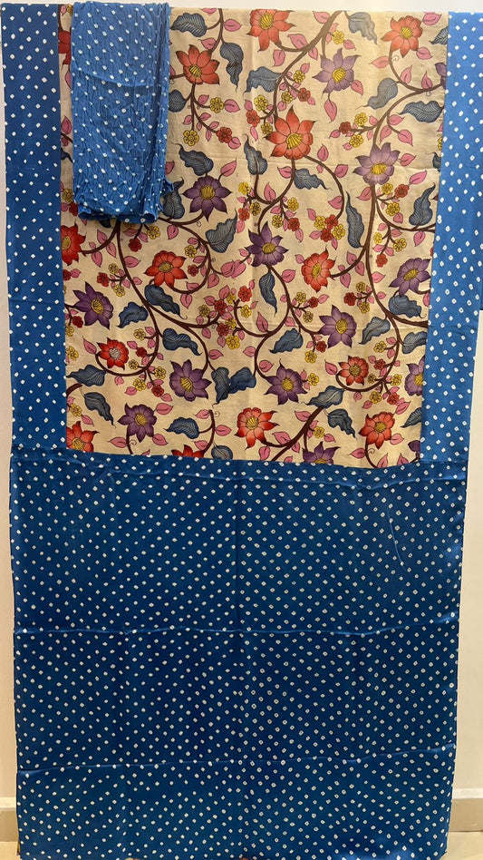 Bandhini x Kalamkari Fusion