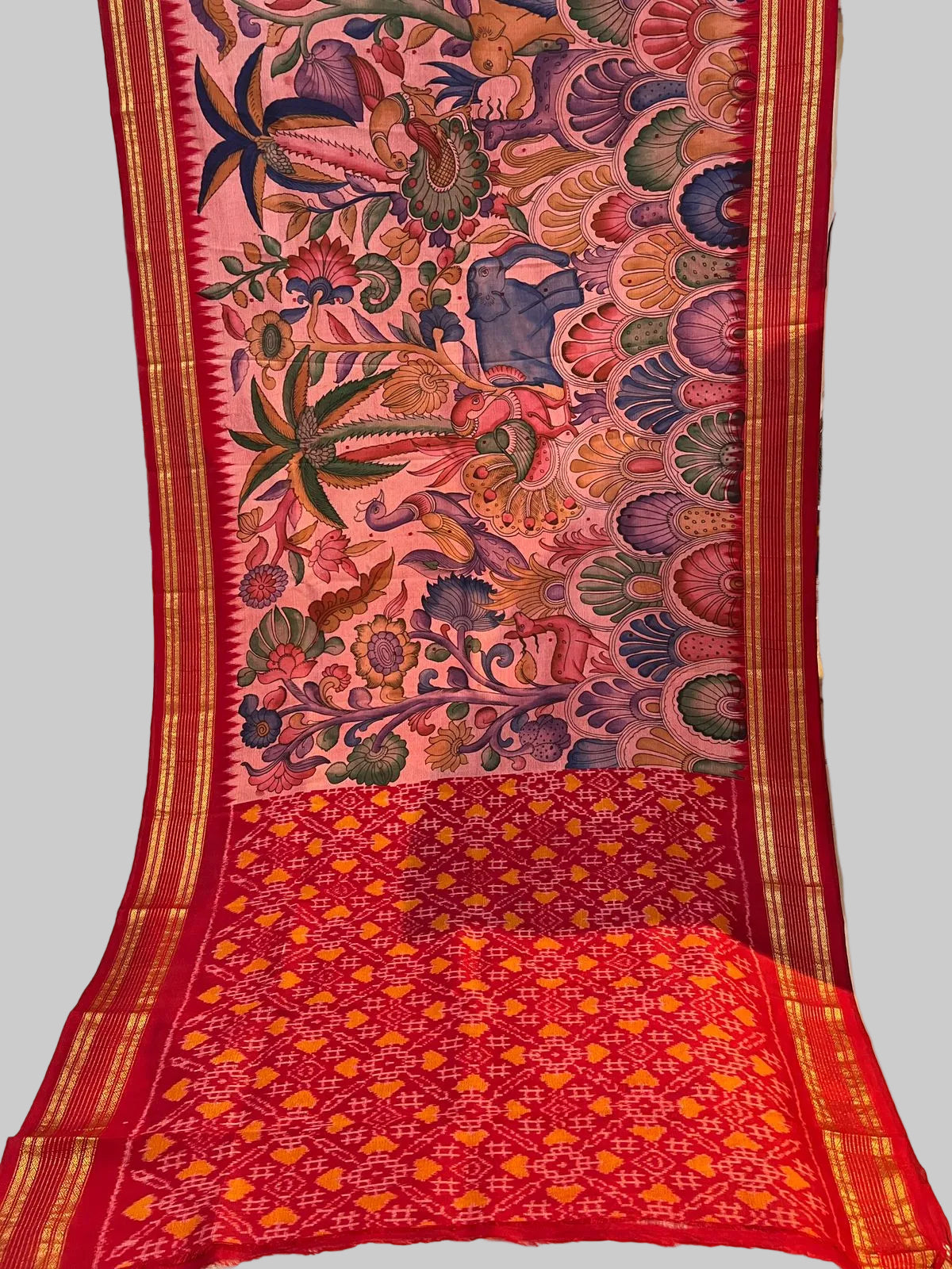 Ikkat Pattu saree
