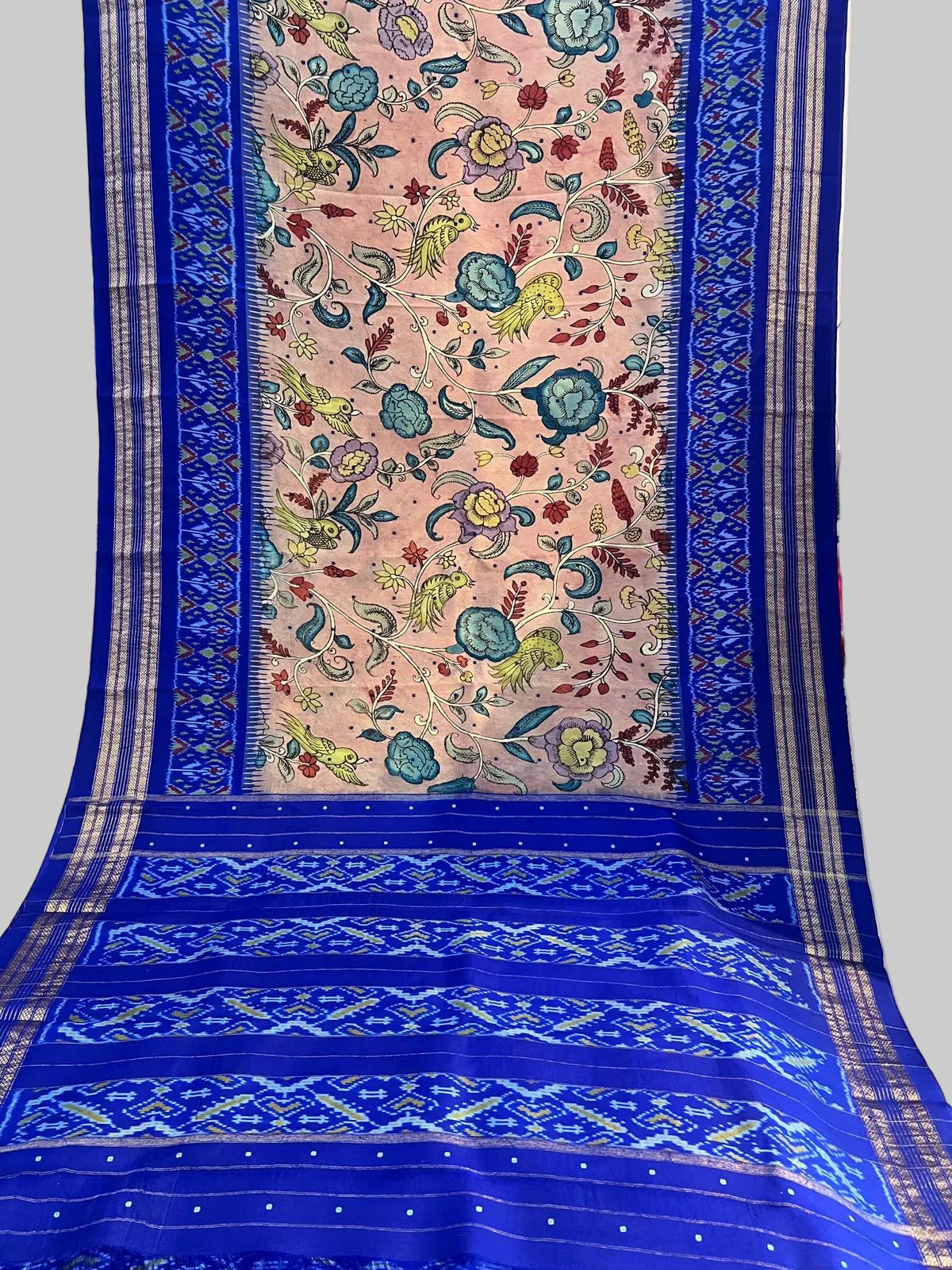 Ikkat kanchi border saree