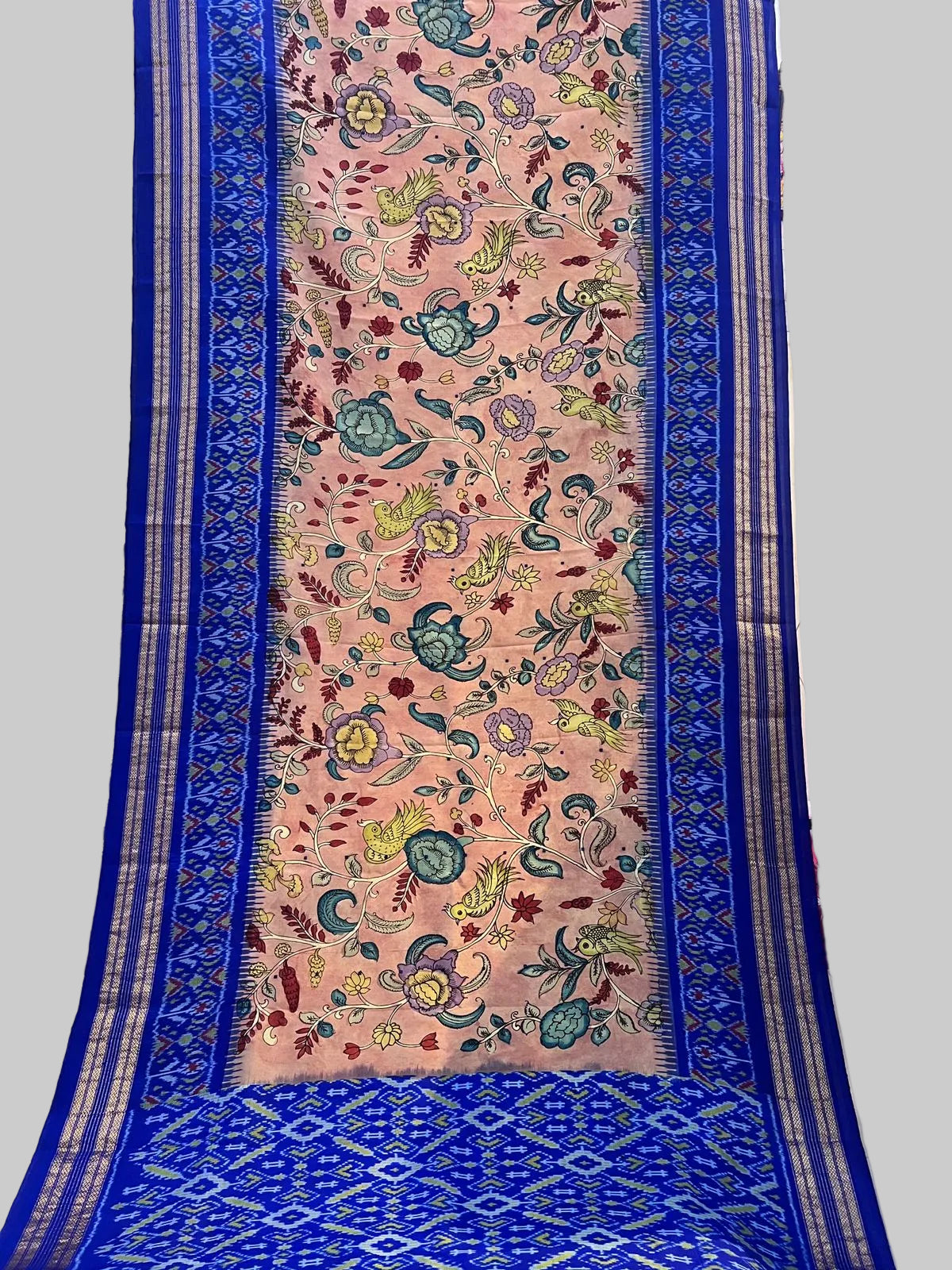 Ikkat kanchi border saree