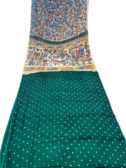 Bandhini Saree with Kalamkari