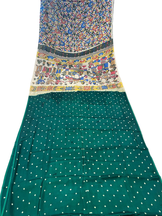 Bandhini Saree with Kalamkari