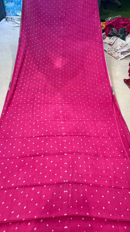 Bandhini Saree with Kalamkari