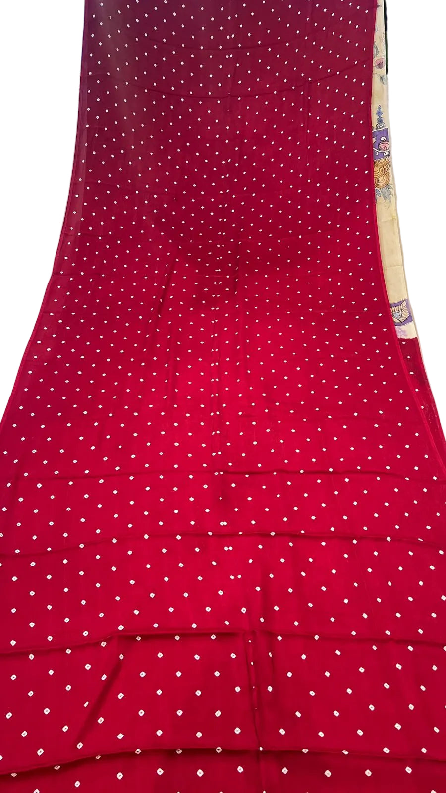 Bandhini Saree with Kalamkari
