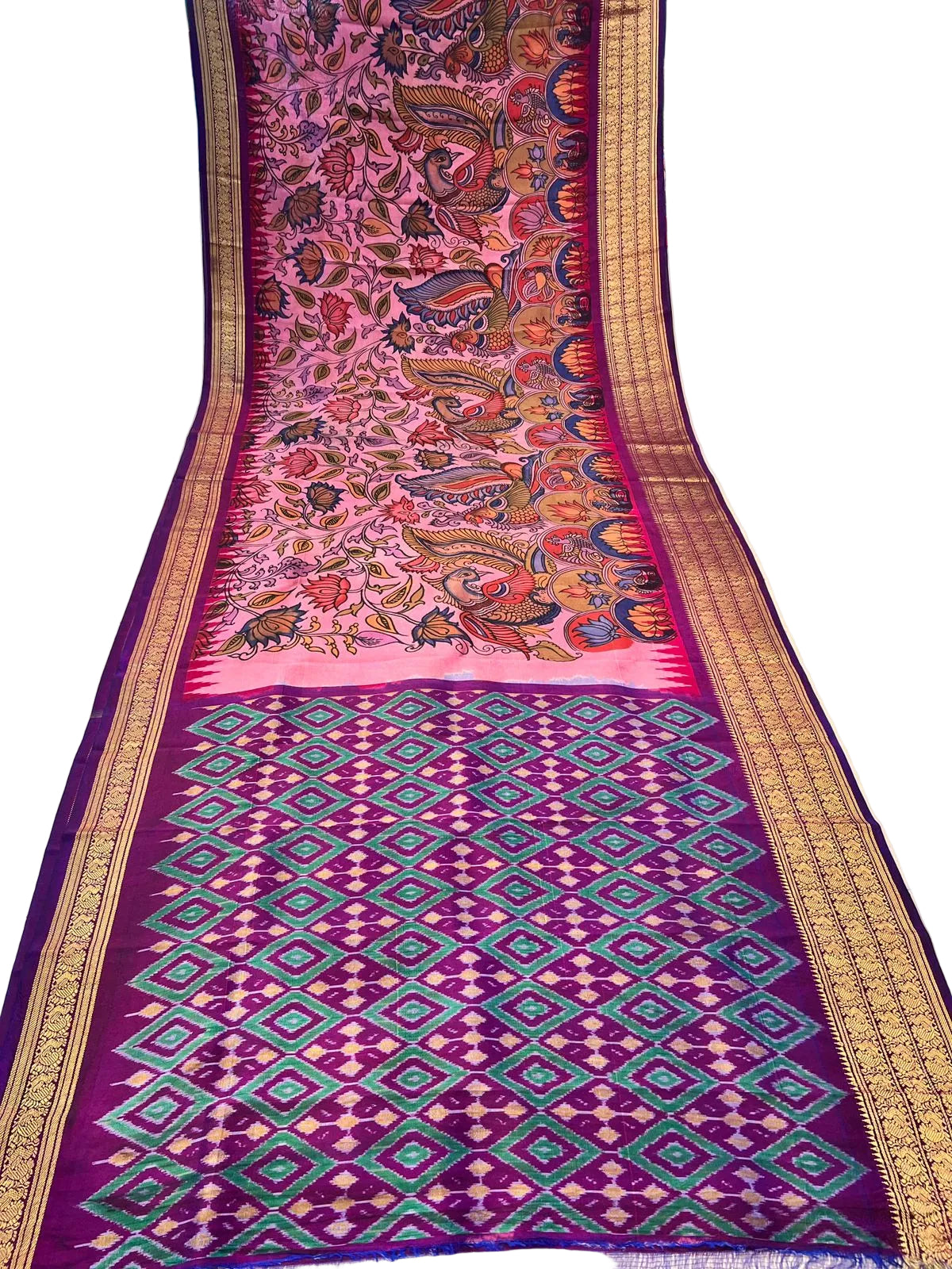 Ikkat Kanchi Border saree