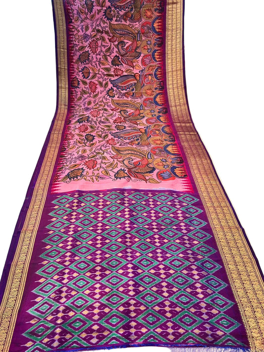 Ikkat Kanchi Border saree