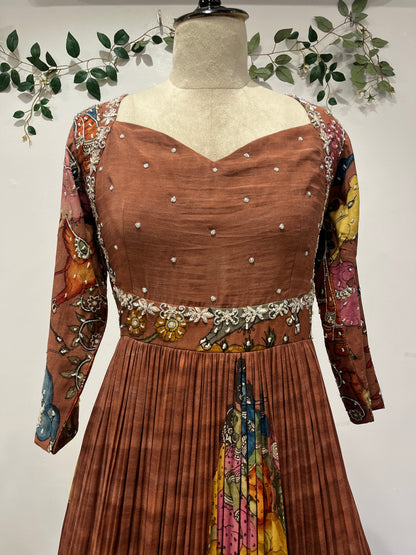 Brown Color Krishna Frock Long Frock