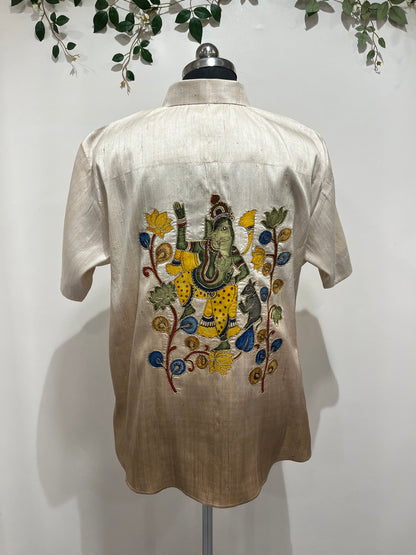 Double Shaded Ganesh Applique Shirt