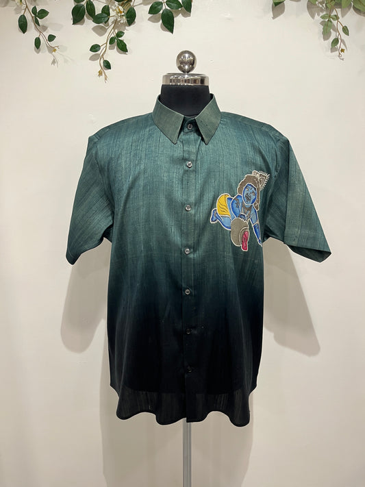Double Shaded Krishna Applique Shirt