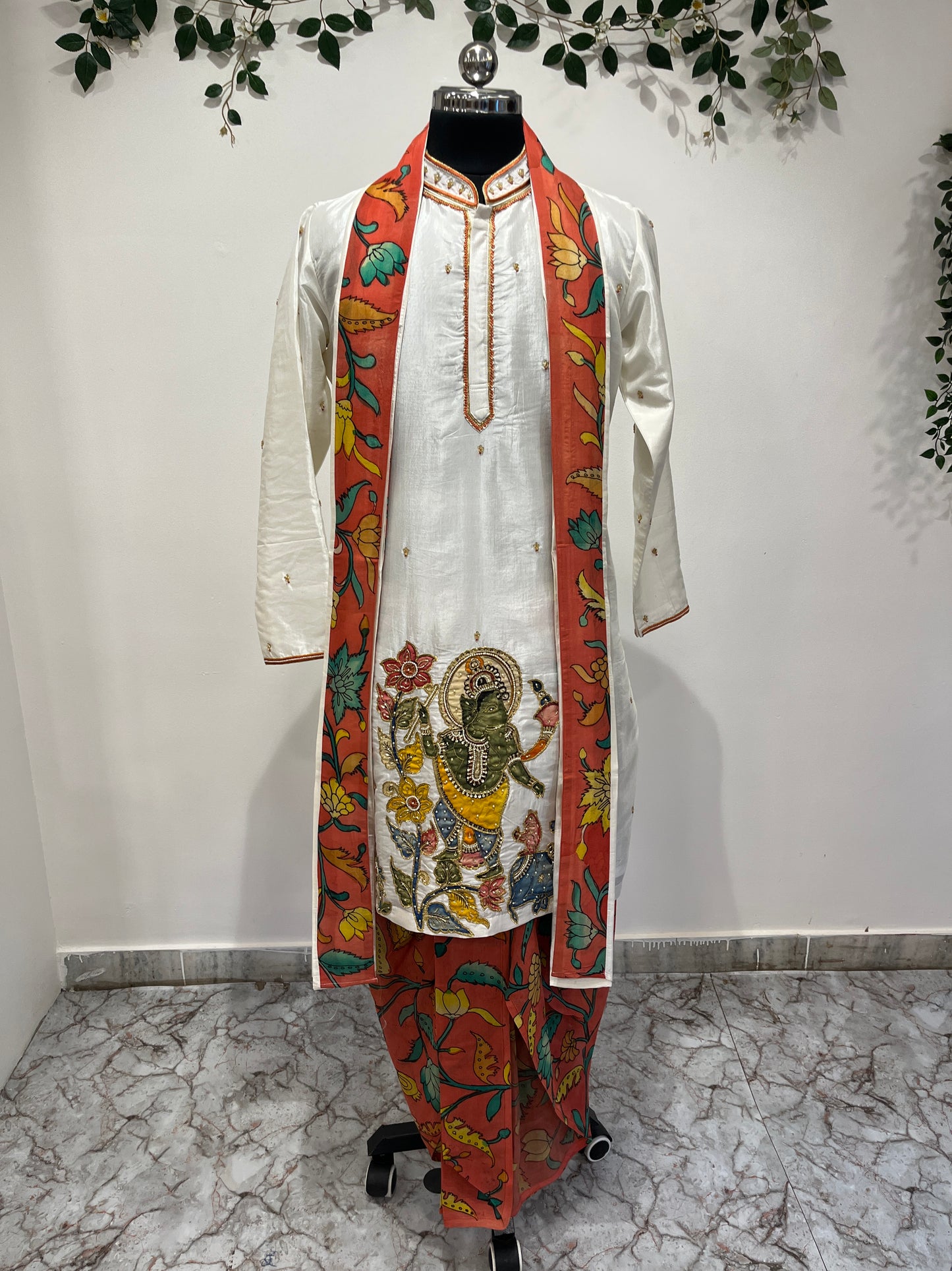 Ganesh Applique Dhoti Set