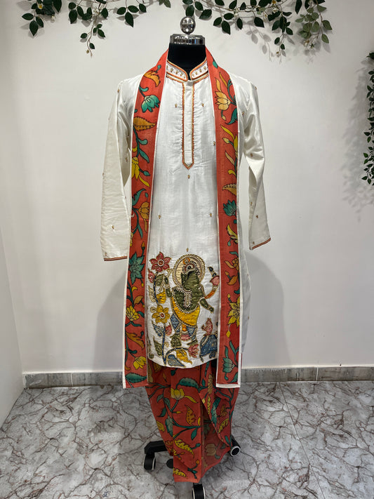 Ganesh Applique Dhoti Set