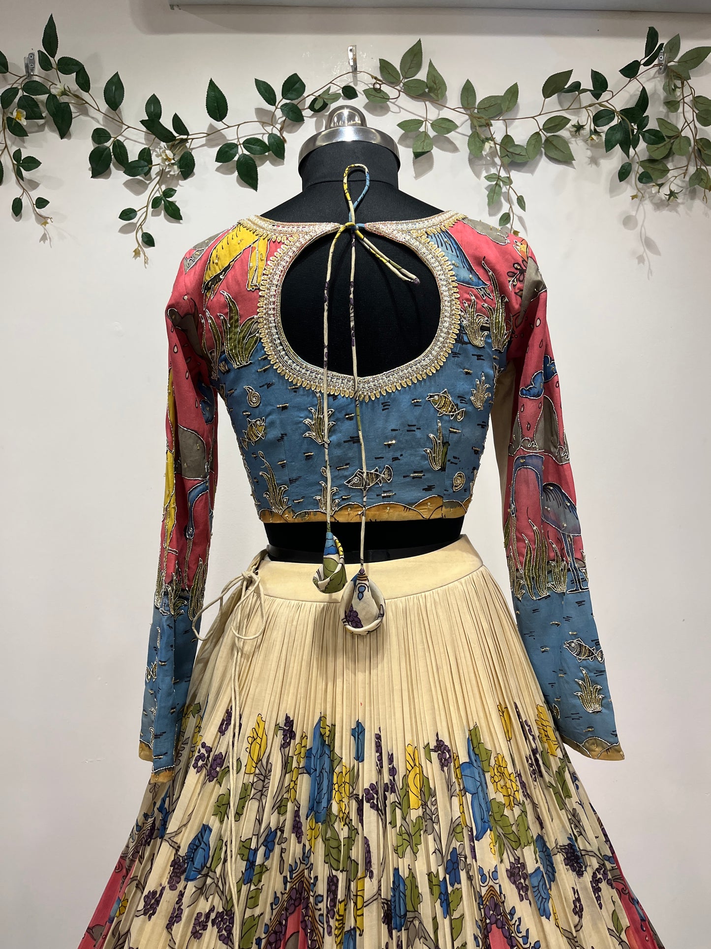 Half White Cranes Concept Lehenga