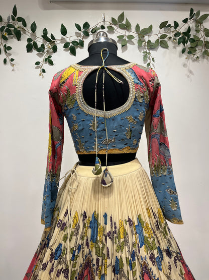 Half White Cranes Concept Lehenga