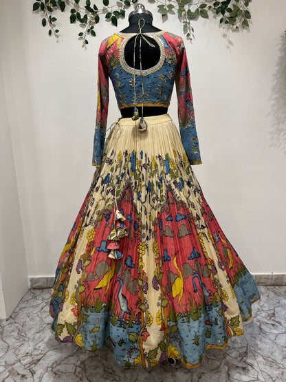 Half White Cranes Concept Lehenga