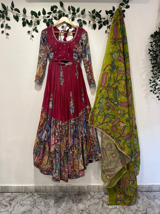 Maroon Ganesh Concept Lehenga